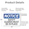 Signmission Safety Guards Must Be In Place OSHA Notice Sign, Plastic, 14in W x 10in L, 2PK OS-2PACK-NS-P-1014-L-18209 - alternate 6